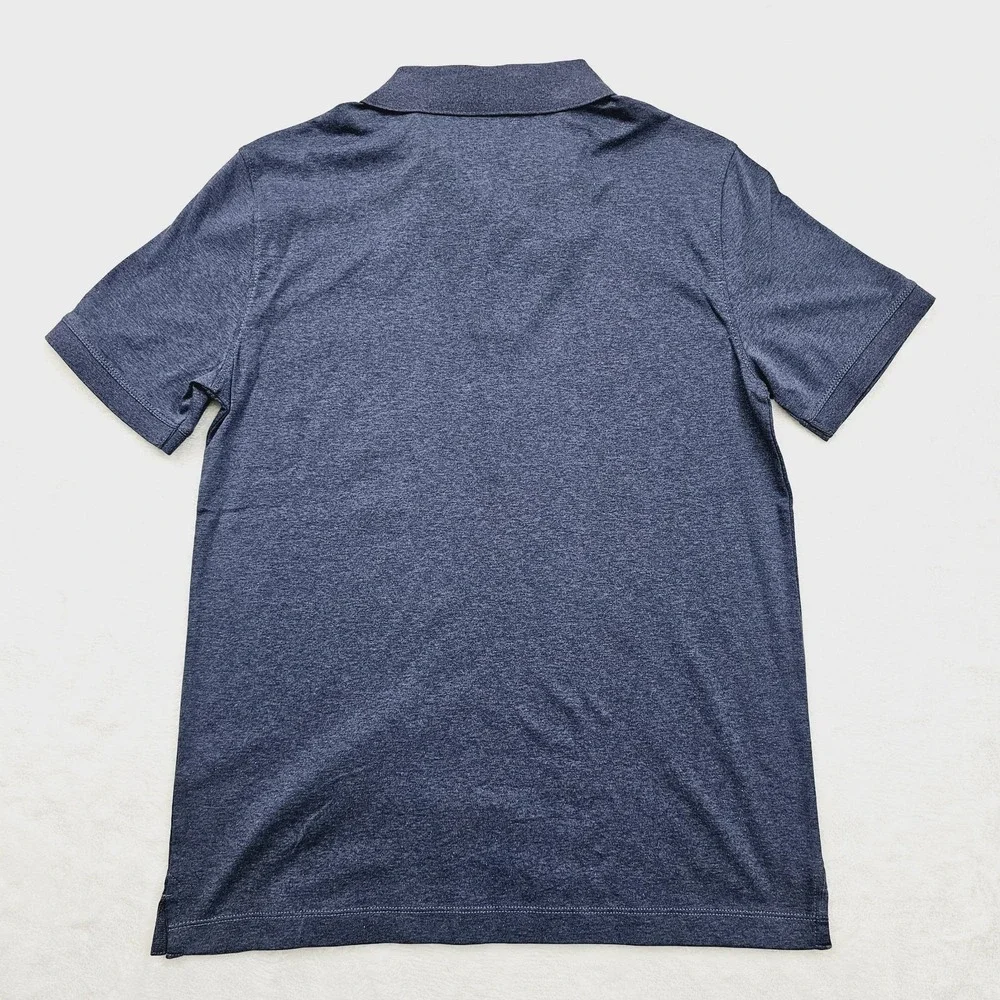 NEW Banana Republic Polo Shirt Mens M Blue Heather Luxe Performance Slim Fit